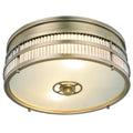 2-Light Flush Mount Burnished Brass J327
