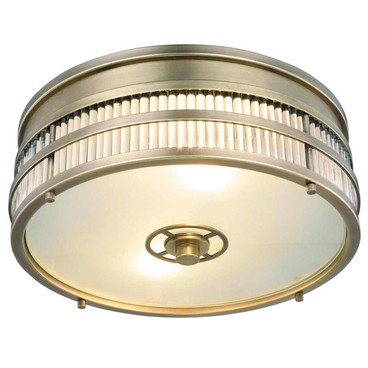 2-Light Flush Mount Burnished Brass J327