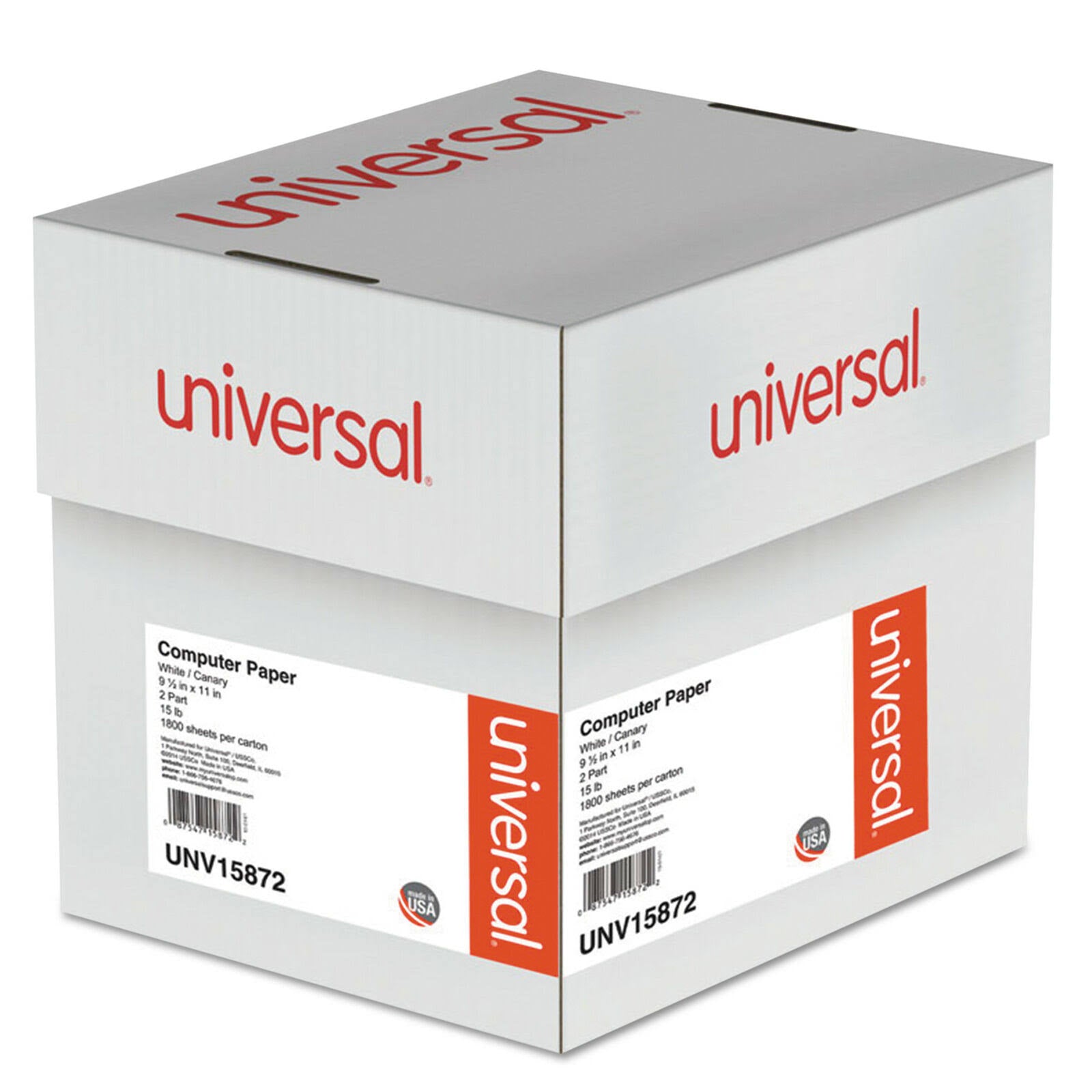2-Part Carbonless Computer Paper 15lb 9-1/2 x 11 1800 R954