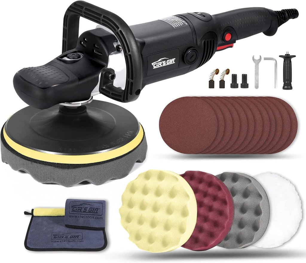 Rotary Polisher Waxer 7inch 1650W 6 Variable Speed 500-3000RPM I7614