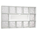 Wave Pattern Glass Block Masonry Window with Vent L18651
