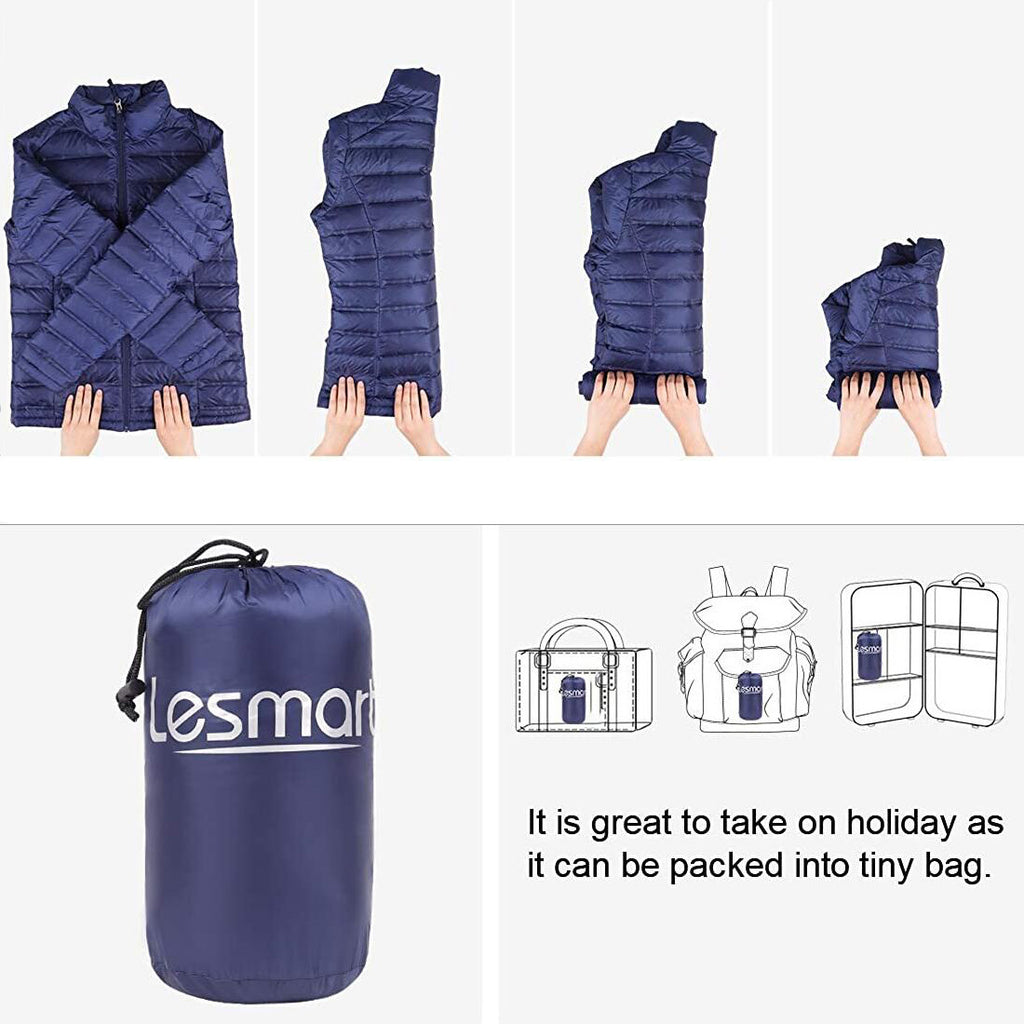 Packable Ultralight Quilted Down Puffer Coat L1317