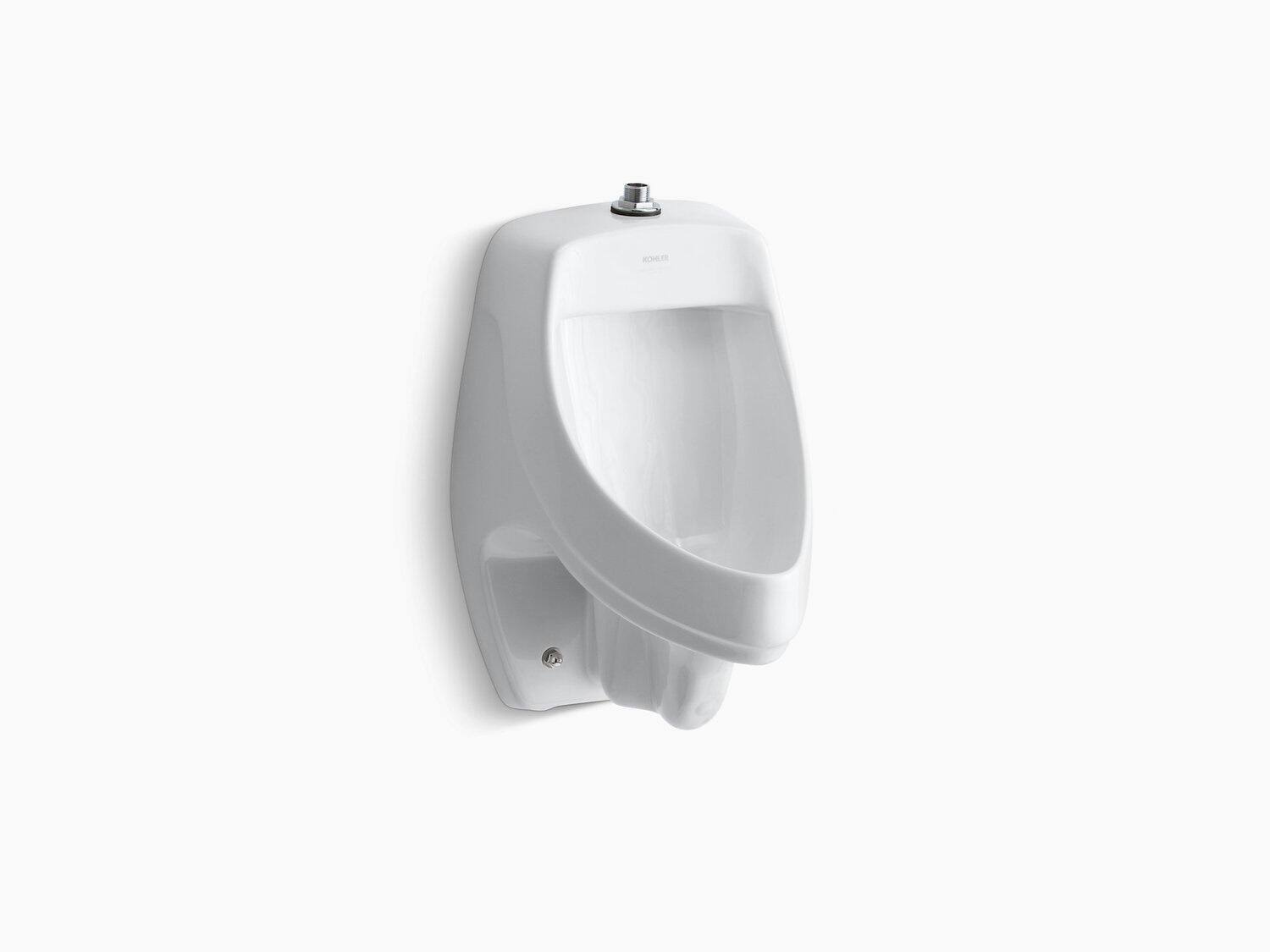 Black Elongated Urinal with Top Spud A11065