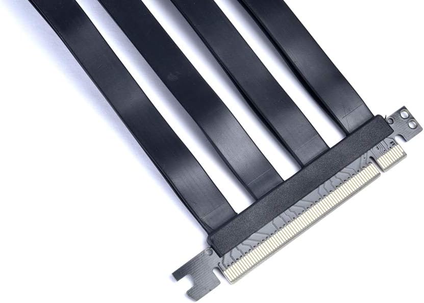 Black PCI-E x16 3.0 Extender Riser Cable 200mm with Bracket, Pack of 2 D482