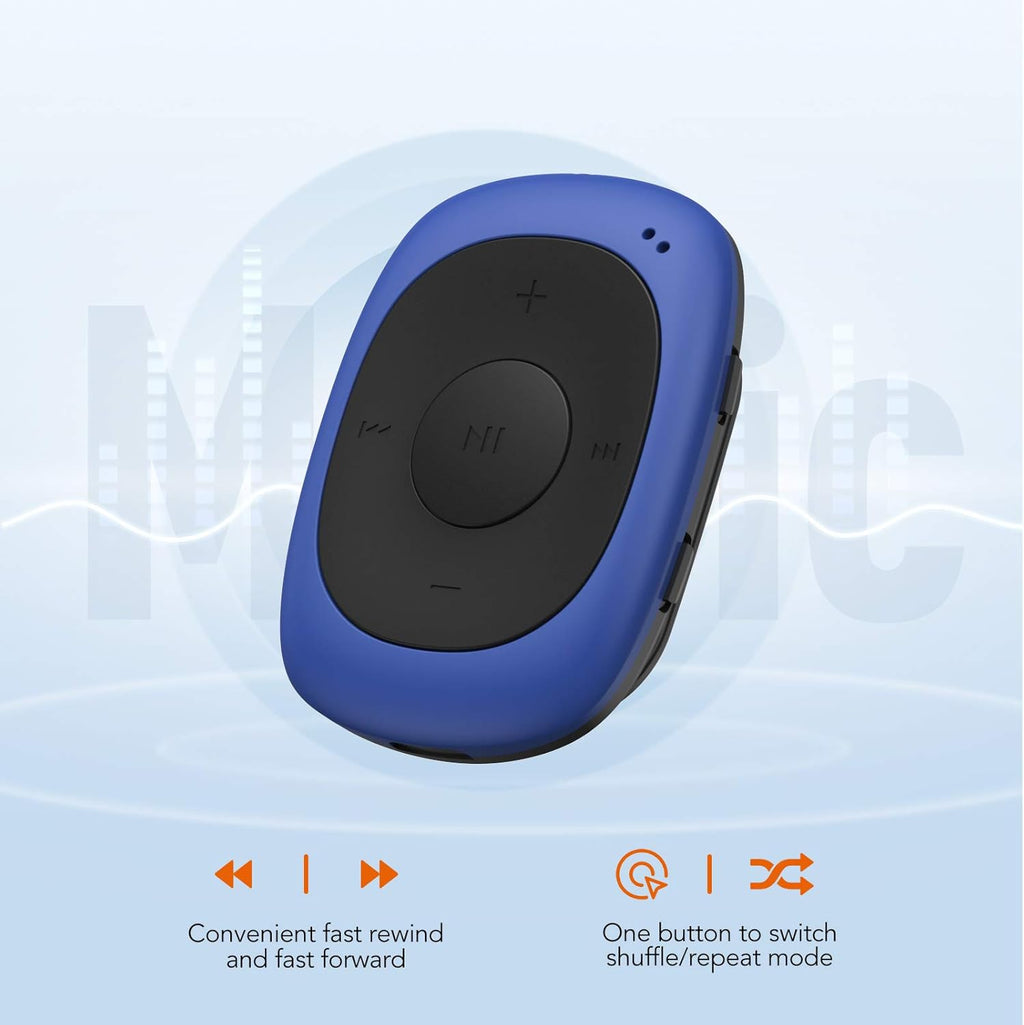 Blue 8GB Clip MP3 Player with FM Radio F528167