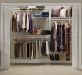 White Steel Wire Closet Organizer System with Shelves and Clothes Rods P1841