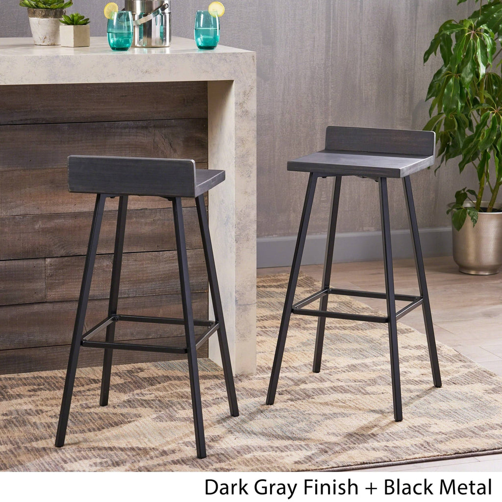 Dark Brown Bar Stool Set of 2 K806