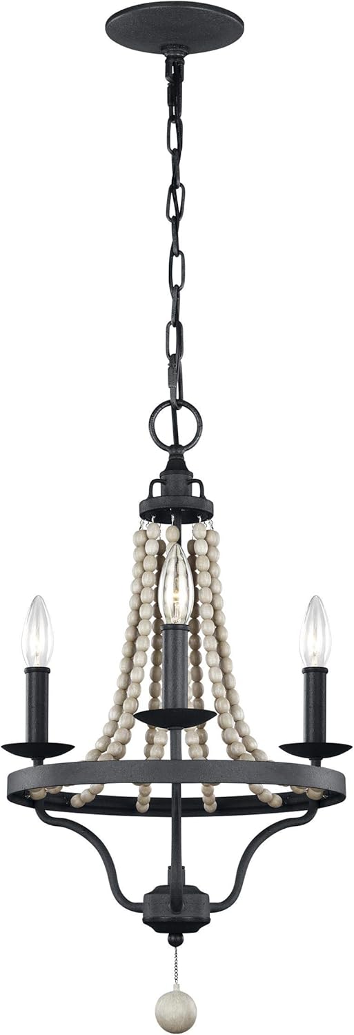 Bronze 6-Light Candle Bead Chandelier Y434