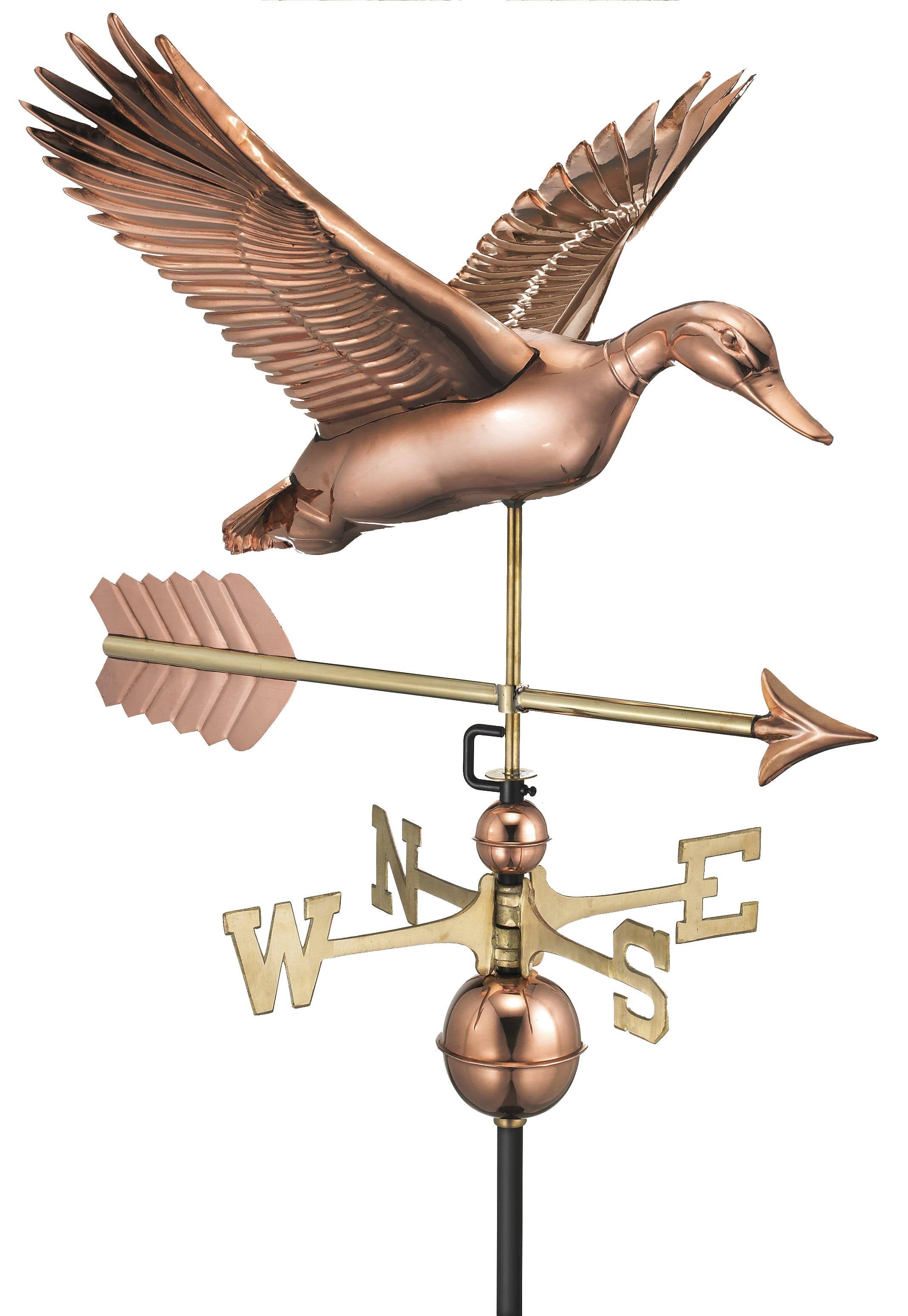 Flying Duck with Arrow Weathervane - Pure Copper A3084