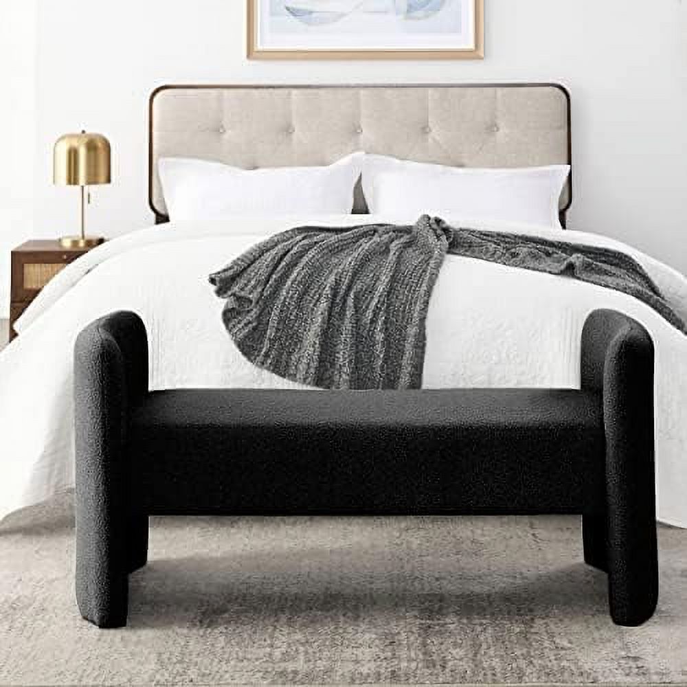 Black Velvet Ottoman Bench T1919