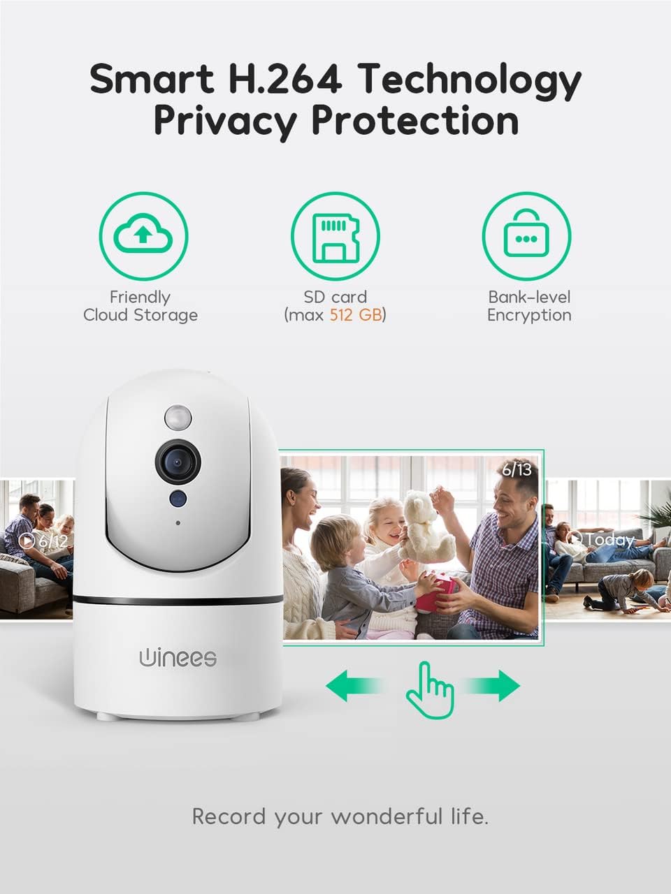 1080P WiFi Indoor Security Camera with Night Vision, 2 Way Audio, Pack of 2 K894886