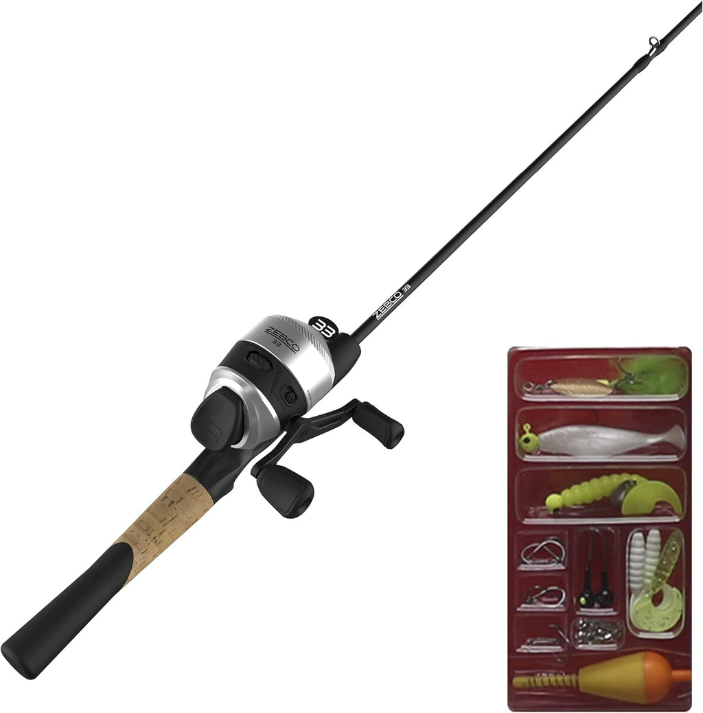2-Piece Fiberglass Spincast Reel and Fishing Rod Combo, 5.5-Foot, Pack of 2 A294053