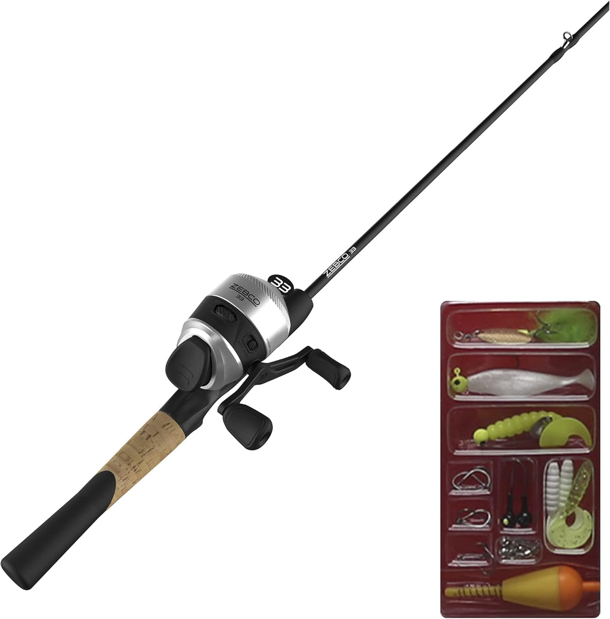 2-Piece Fiberglass Spincast Reel and Fishing Rod Combo, 5.5-Foot, Pack of 2 A294053