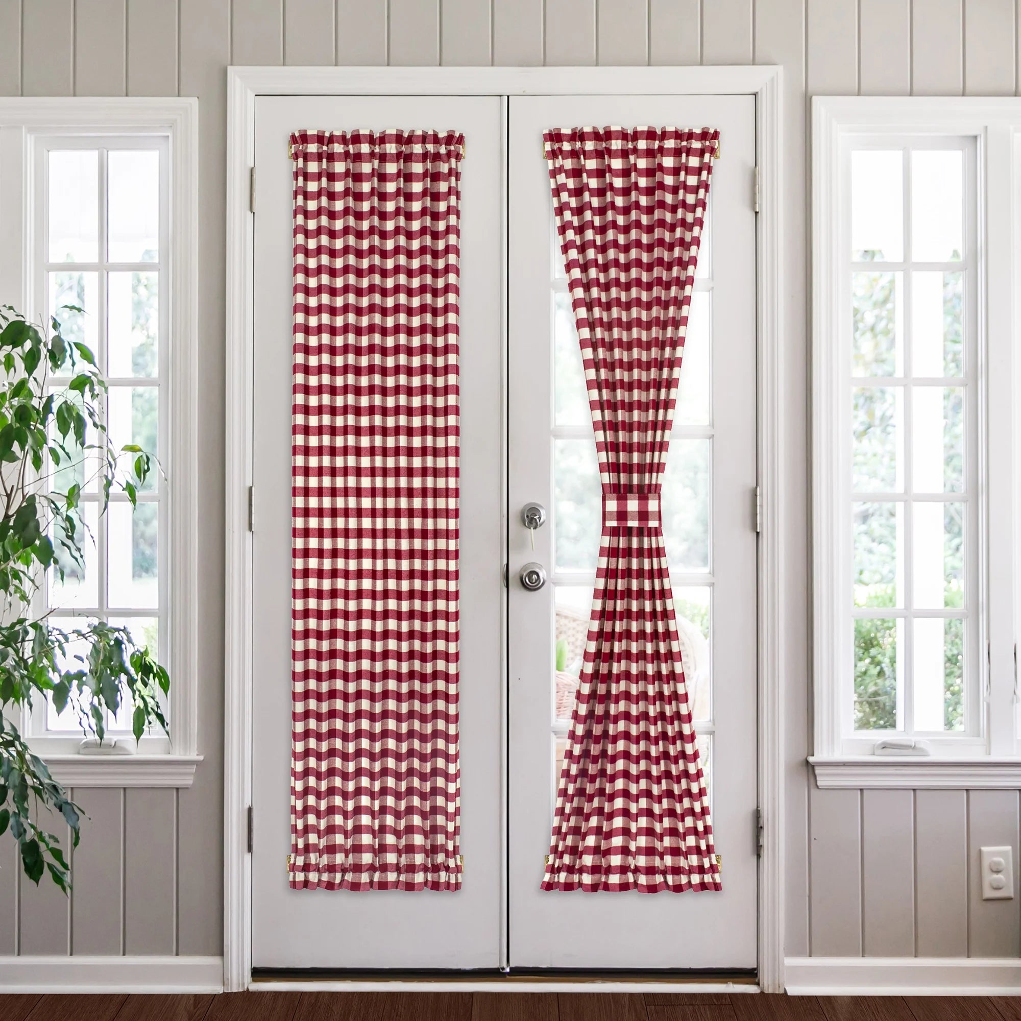 Burgundy French Door Curtain, 54" W x 72" L Single Panel A47200