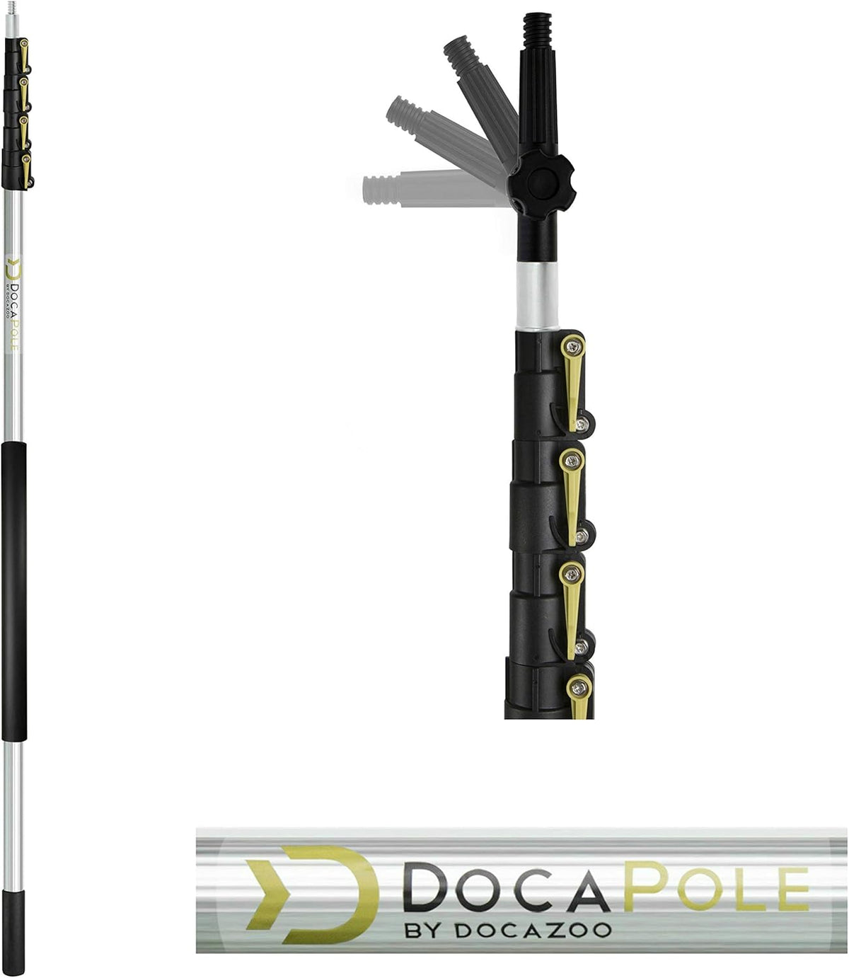 6-24 Foot Telescopic Cleaning Brush with Hard Bristle Brush, Pack of 2 D620200