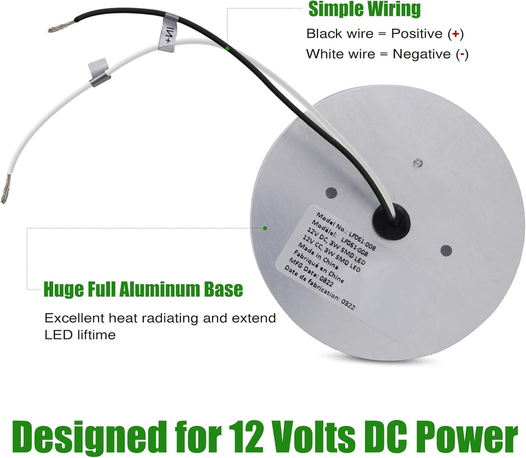 12 Volt LED Ceiling Dome Light, 6 Packs V644