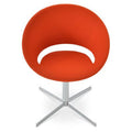Orange Leatherette Swivel Papasan Chair U931890